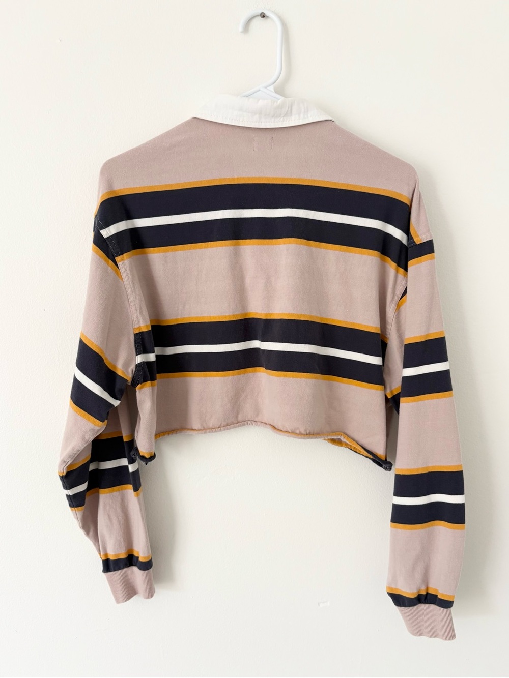 Urban Outfitters BDG Striped Jefferson Cropped Long Sleeve Rugby Polo Size Small - Picture 8 of 9